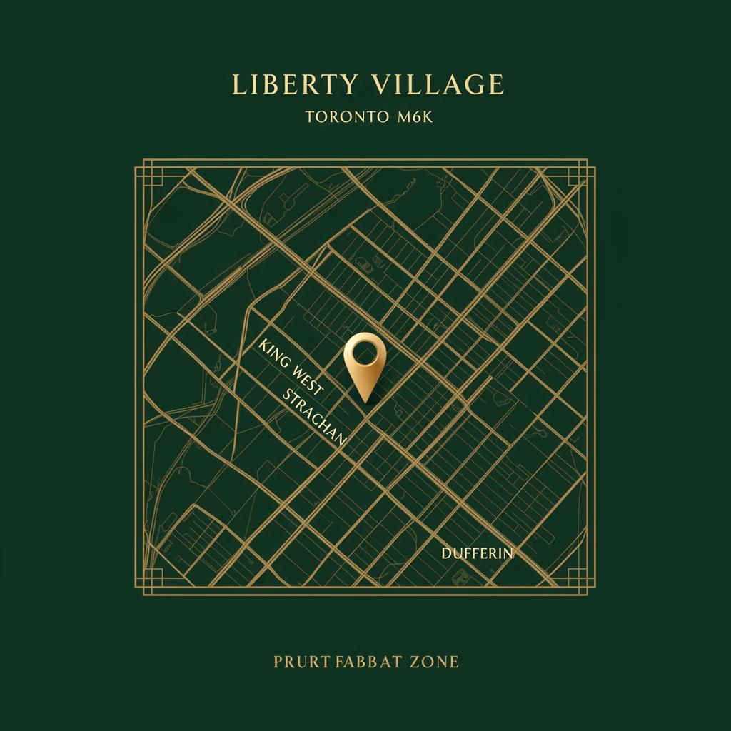 Stylized map of Liberty Village M6K delivery zone